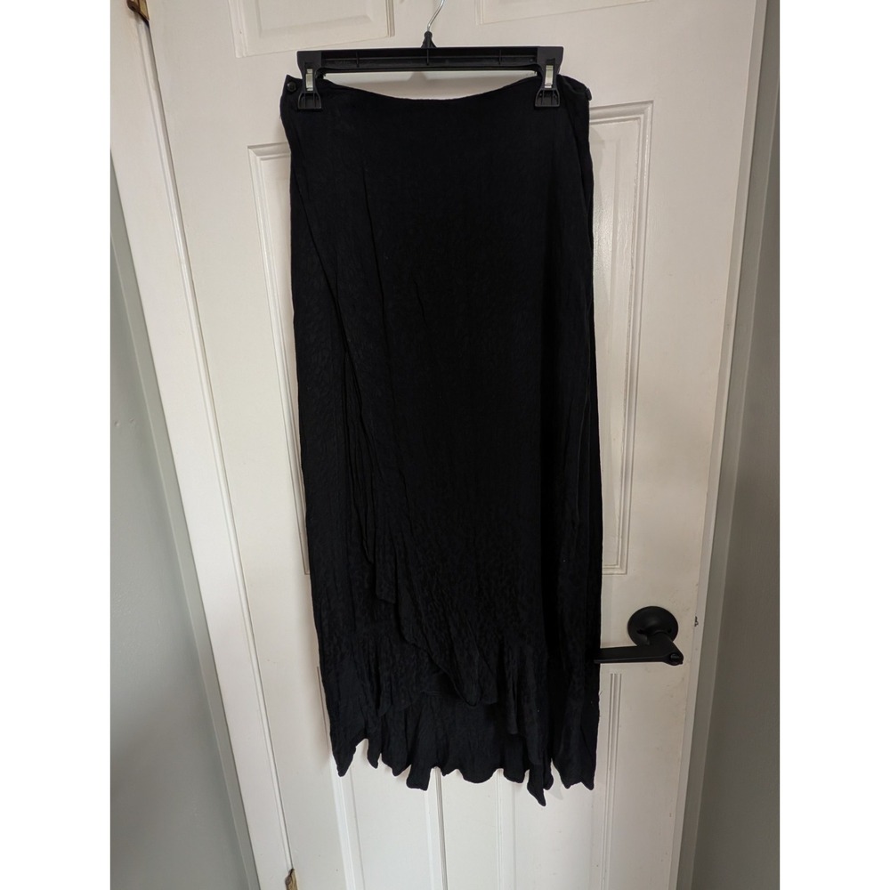 ILLA ILLA Black Leopard Print Maxi Skirt In Medium